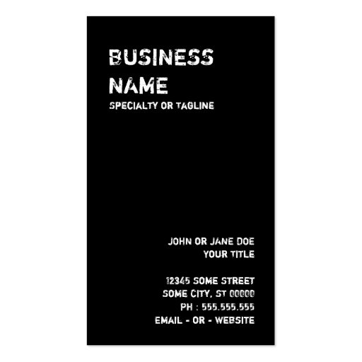 grunge style house : construction business card templates (back side)