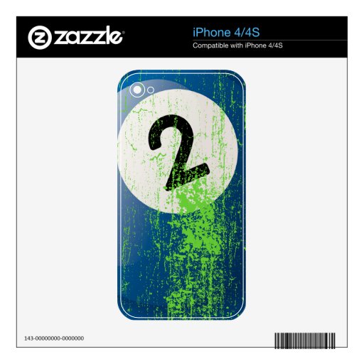Grunge Style Number 2 Billiard Ball Decals For The iPhone 4S