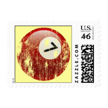 Grunge Style Number 7 Billiards Ball Stamps