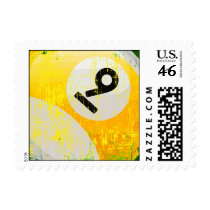 Grunge Style Number 9 Billiards Ball