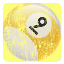 Grunge Style Number 9 Billiards Ball
