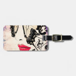 Grunge Summer Girl with Floral 2 Luggage Tag