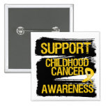 Grunge Support Childhood Cancer Awareness buttons