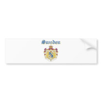 Grunge Sweden coat of arms designs Bumper Sticker