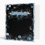 Grunge Swirl Flowers Binder Black Blue
