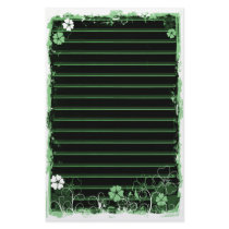Grunge Swirl Flowers Lined Stationery Black Green by VoXeeD Grunge Swirl Flowers Lined Stationery Black Green