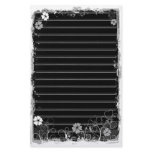 Grunge Swirl Flowers Lined Stationery Black Grey