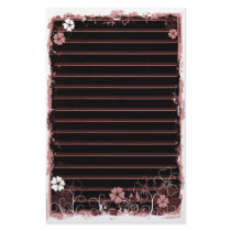 Grunge Swirl Flowers Lined Stationery Black Red by VoXeeD Grunge Swirl Flowers Lined Stationery Black Red