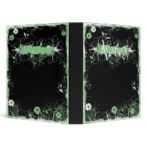 Grunge Swirl Flowers Notes Binder Black Green by VoXeeD Grunge Swirl Flowers Notes Binder Black Green