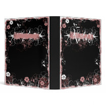 Grunge Swirl Flowers Notes Binder Black Red by VoXeeD Grunge Swirl Flowers Notes Binder Black Red