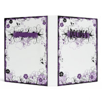 Grunge Swirl Flowers Recipes Binder White Purple by VoXeeD Grunge Swirl Flowers Recipes Binder White Purple
