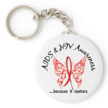 Grunge Tattoo Butterfly 6.1 AIDS Keychain