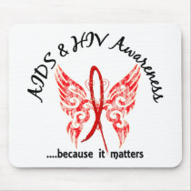 Grunge Tattoo Butterfly 6.1 AIDS Mousepads