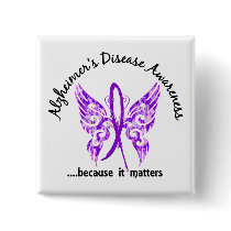 Grunge Tattoo Butterfly 6.1 Alzheimer's Disease Buttons