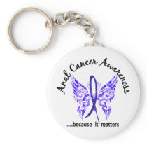 Grunge Tattoo Butterfly 6.1 Anal / Rectal Cancer Keychain
