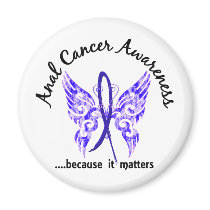 Grunge Tattoo Butterfly 6.1 Anal / Rectal Cancer Refrigerator Magnet