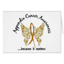 Grunge Tattoo Butterfly 6.1 Appendix Cancer Greeting Card