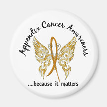Grunge Tattoo Butterfly 6.1 Appendix Cancer Magnets