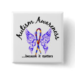 Grunge Tattoo Butterfly 6.1 Autism Button