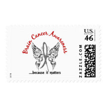 Grunge Tattoo Butterfly 6.1 Brain Cancer Stamp
