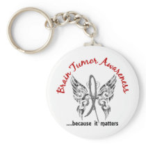 Grunge Tattoo Butterfly 6.1 Brain Tumor Keychains