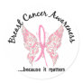 Grunge Tattoo Butterfly 6.1 Breast Cancer Round Stickers