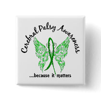 Grunge Tattoo Butterfly 6.1 Cerebral Palsy Pinback Buttons