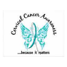 Grunge Tattoo Butterfly 6.1 Cervical Cancer Postcard