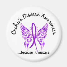 Grunge Tattoo Butterfly 6.1 Crohn's Disease Magnets