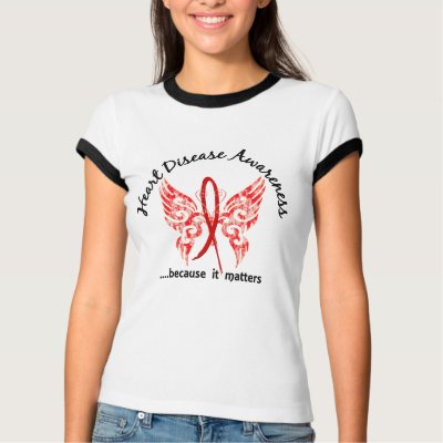 Grunge Tattoo Butterfly 6.1 Heart Disease T Shirt by awarenessgifts. Captivate the attention of those around you as you deliver the important message of 