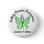Grunge Tattoo Butterfly 6.1 Kidney Disease Pinback Buttons