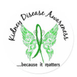 Grunge Tattoo Butterfly 6.1 Kidney Disease Sticker
