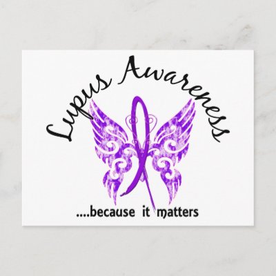 Grunge Tattoo Butterfly 61 Lupus Post Cards by awarenessgifts