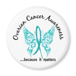 Grunge Tattoo Butterfly 6.1 Ovarian Cancer Refrigerator Magnets