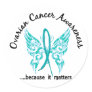 Grunge Tattoo Butterfly 6.1 Ovarian Cancer Round Stickers