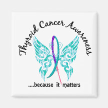 Grunge Tattoo Butterfly 6.1 Thyroid Cancer Magnet