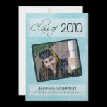 Grunge Texture Graduation Announcement (aqua)