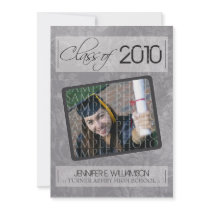 Grunge Texture Graduation Announcement (grey) invitations by GraduateShoppe Grunge Texture Graduation Announcement (grey) invitations