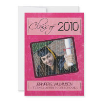 Grunge Texture Graduation Announcement (hot pink)