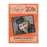 Grunge Texture Graduation Announcement (orange) Postcard
