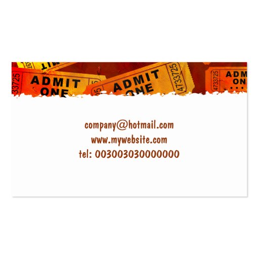 Grunge Tickets Business Cards (back side)