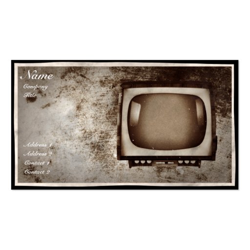 Grunge TV Repair Shop - Business Card (front side)