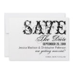 Grunge Typography Save the Date, Black Personalized Invitation