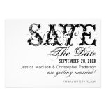 Grunge Typography Save the Date, Black Personalized Invitation