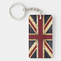 Grunge Union Jack keychain Rectangle Acrylic Keychains