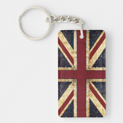 Grunge Union Jack keychain Zazzle