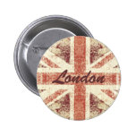 Grunge Union Jack - London pin button