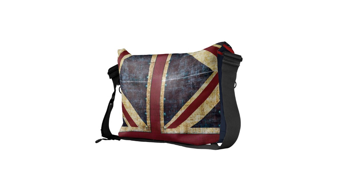 Grunge Union Jack messenger bag Zazzle