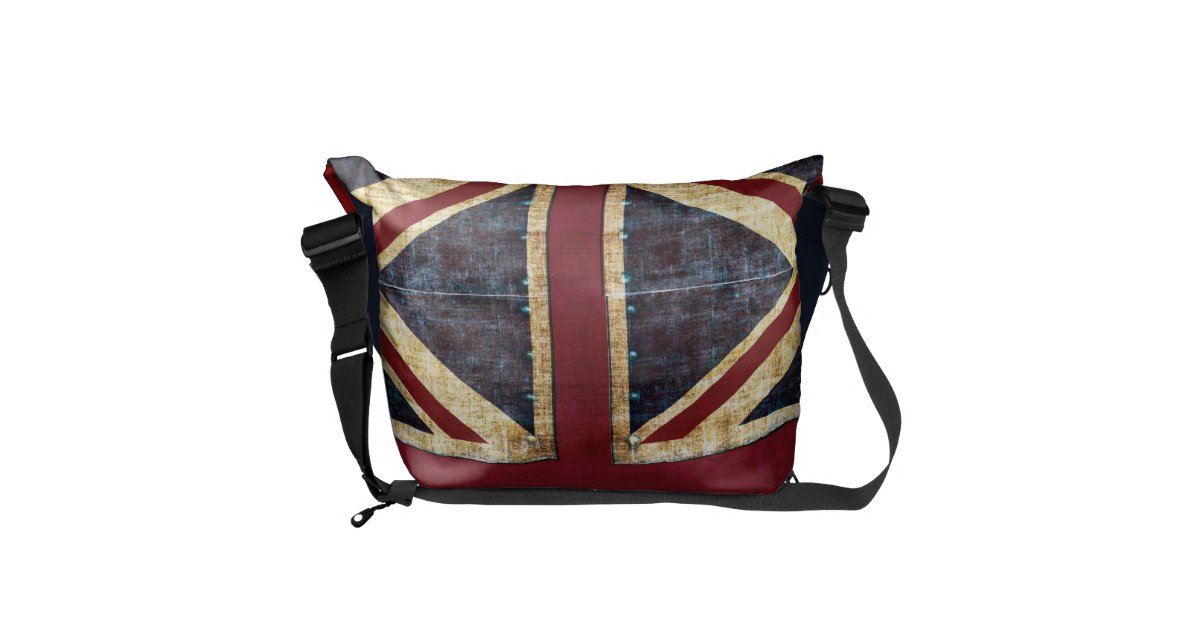 Grunge Union Jack messenger bag Zazzle