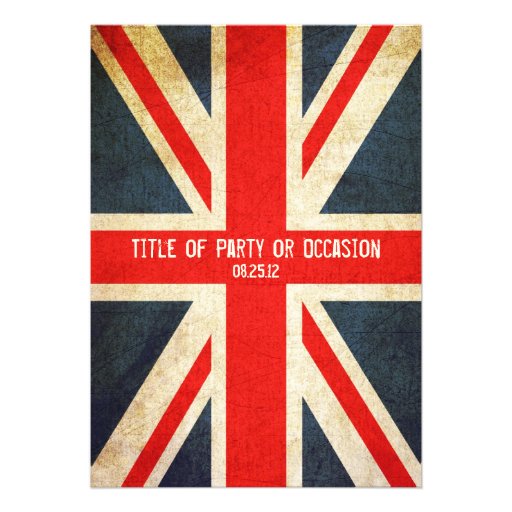Grunge Union Jack Party Invitation / UK Invitation